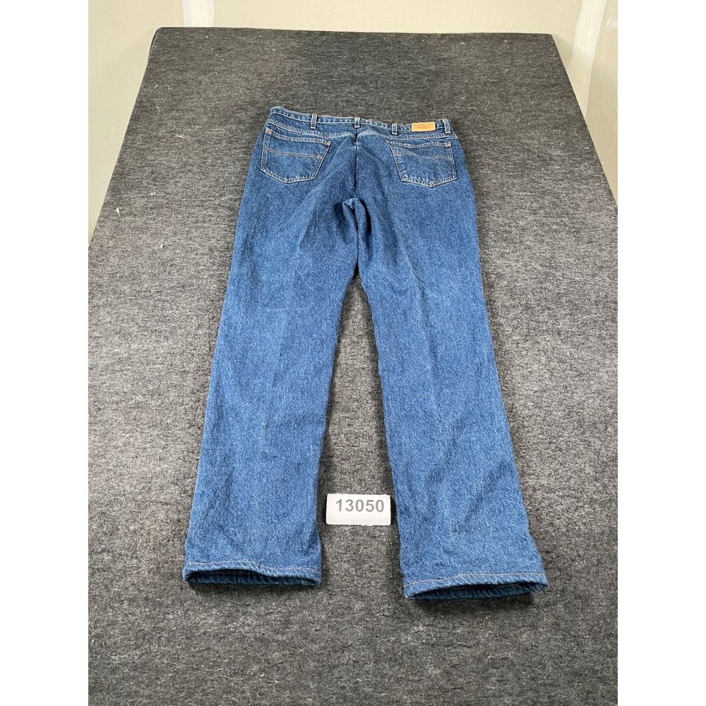 Lands End Flannel Lined Jeans Mens 40 Blue Excellent Vintage Made in USA - Picture 9 of 10